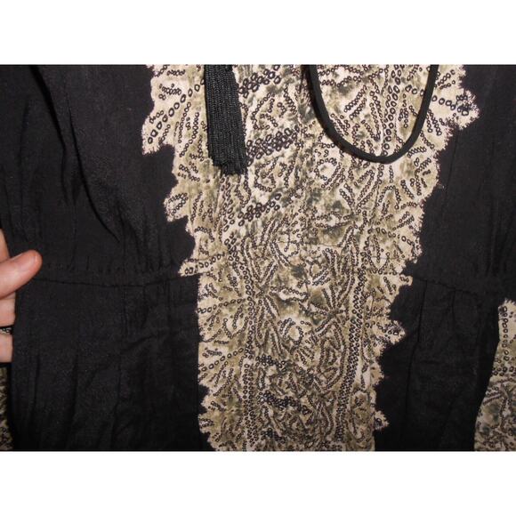 Free People Blouse Womens S Black Wildest Moments Boho Tunic Peasant Cottagecore - Picture 3 of 5